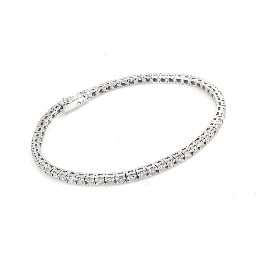 Elegant White Gold Diamond Link Bracelet - Image 2