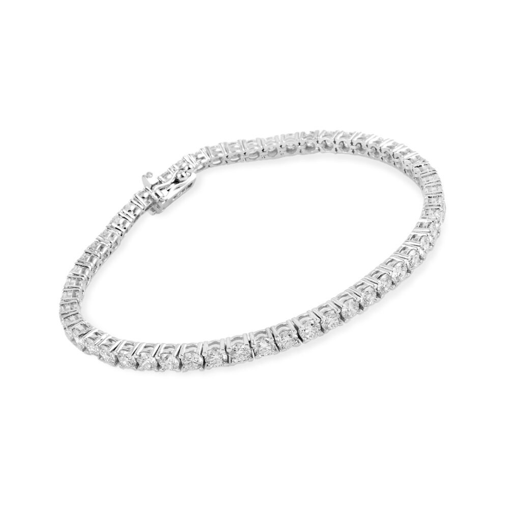 18K White Gold Diamond Tennis Bracelet - Image 2