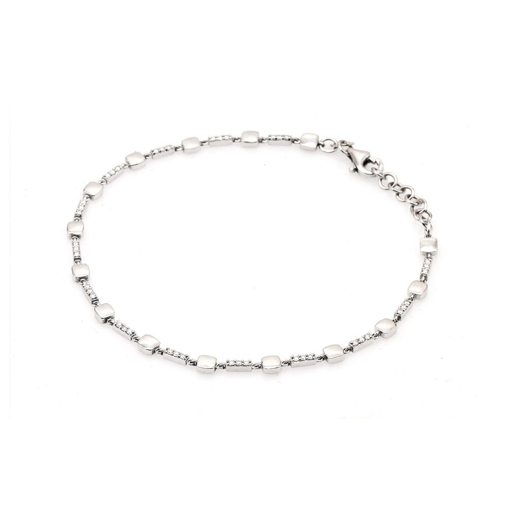Refined 18K White Gold Diamond Bracelet - Image 2