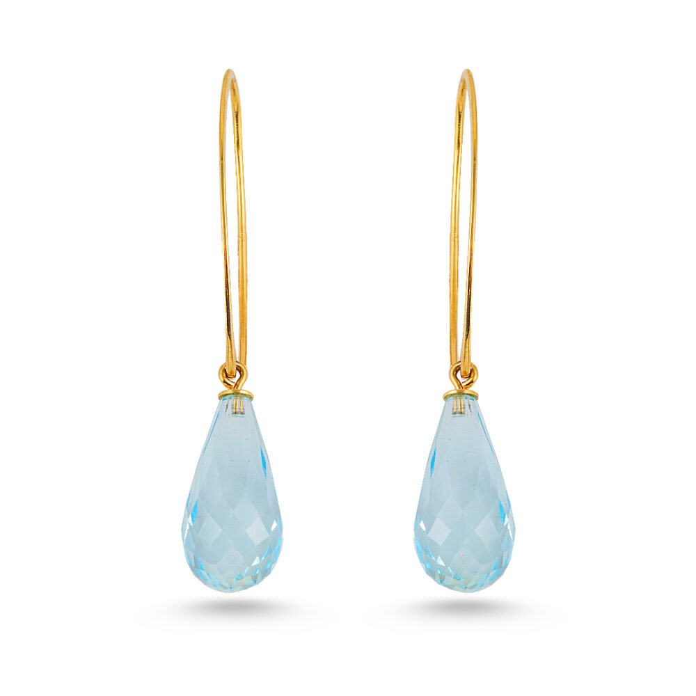18K Gold Aquamarine Earrings