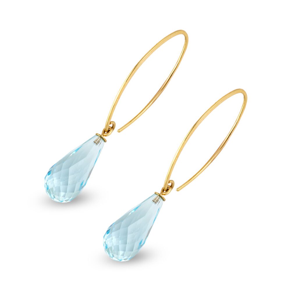 18K Gold Aquamarine Earrings - Image 3