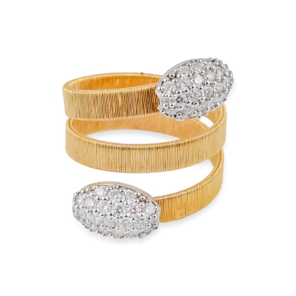 Radiant Luxe: 18K Yellow & White Gold Diamond Ring - Image 2