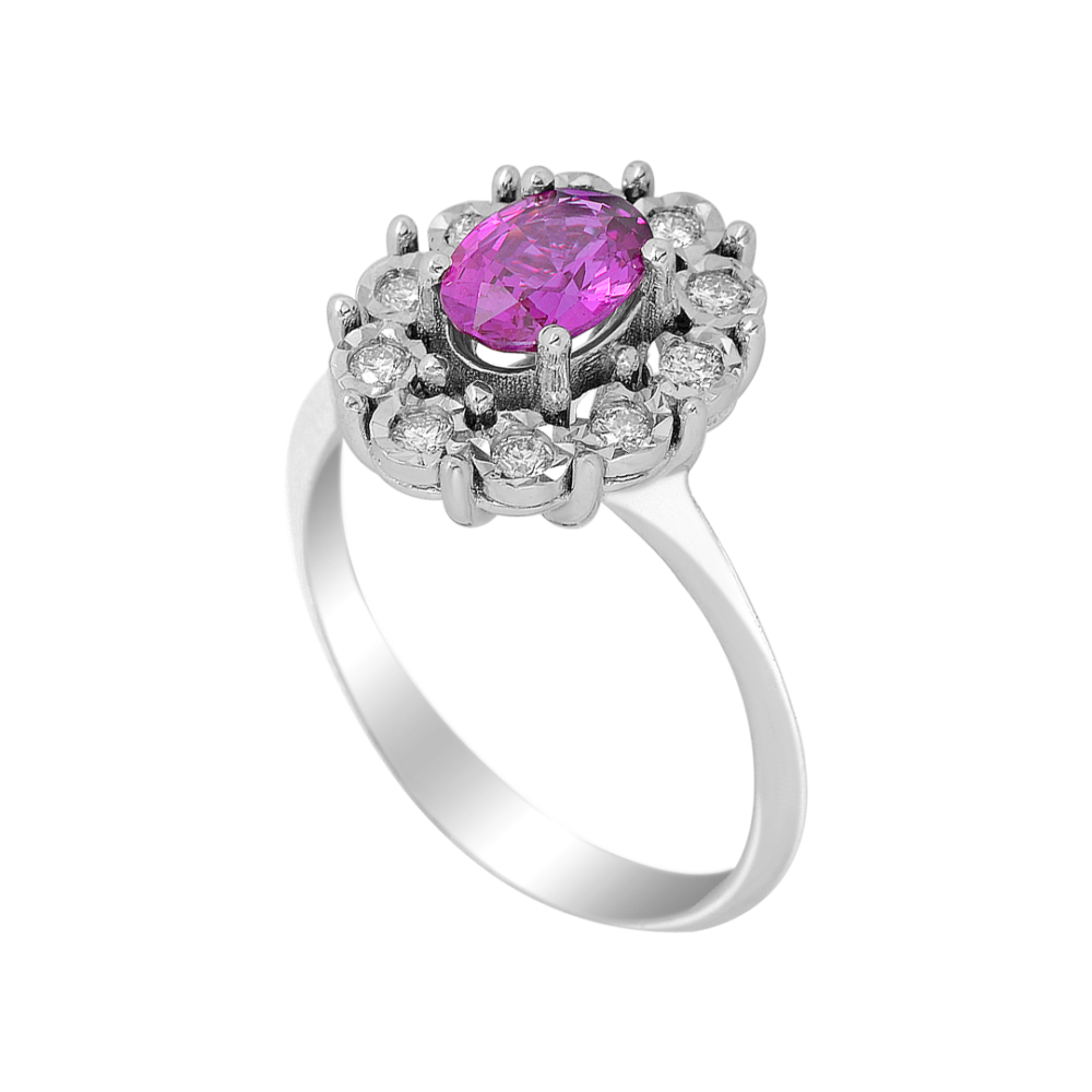 18k white gold sapphire diamond ring