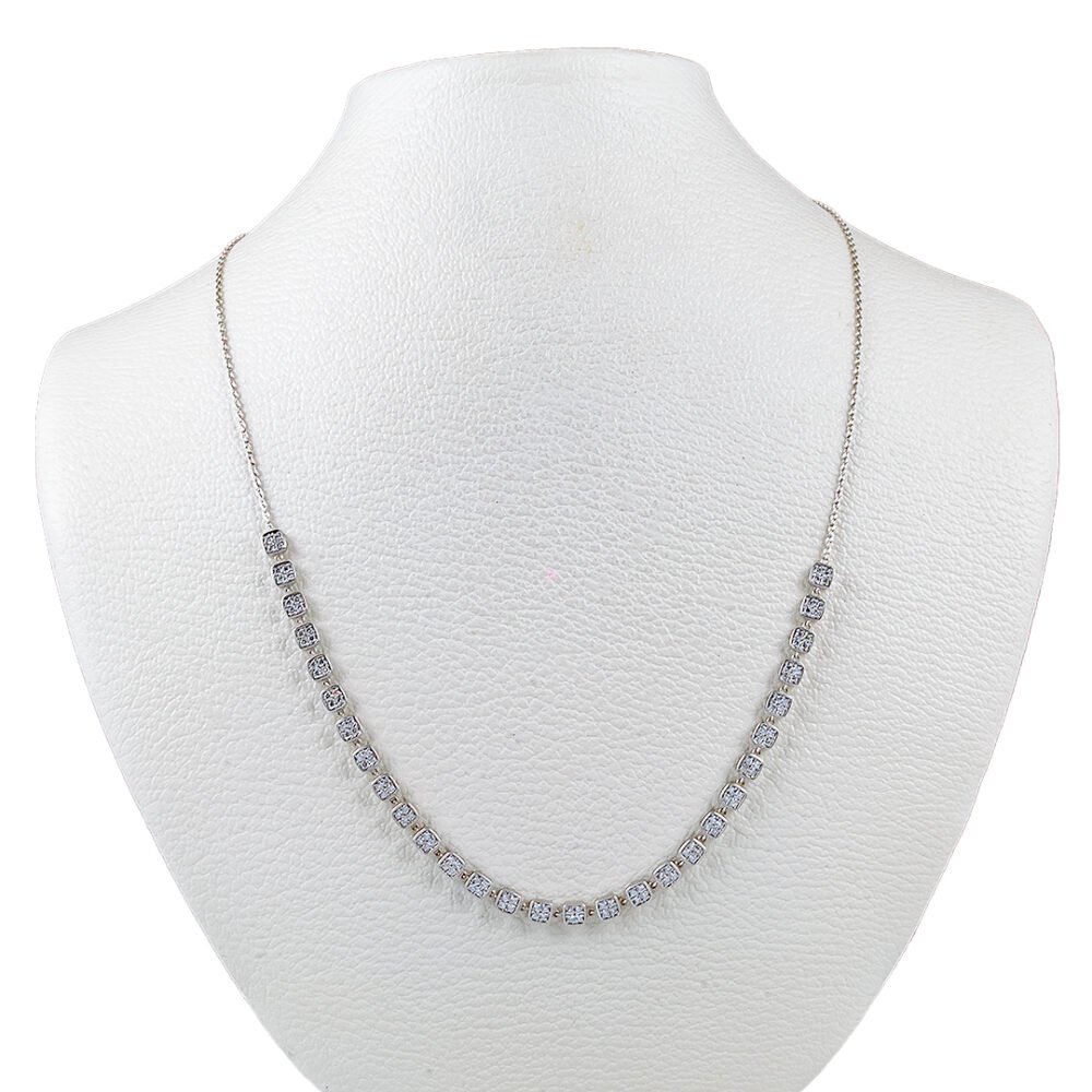 18K White Gold and Diamond Necklace