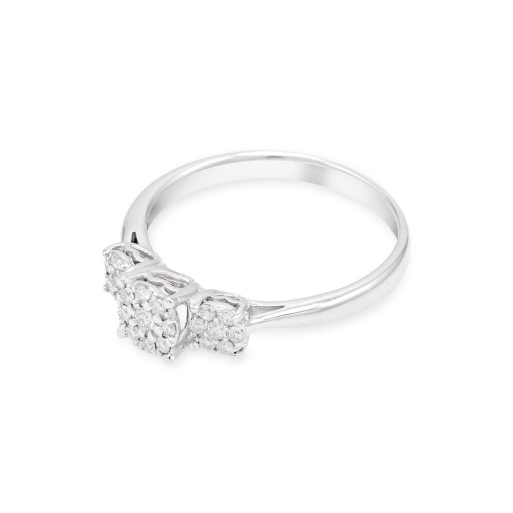 White Gold Solitaire Ring with 23 Diamonds - Image 3