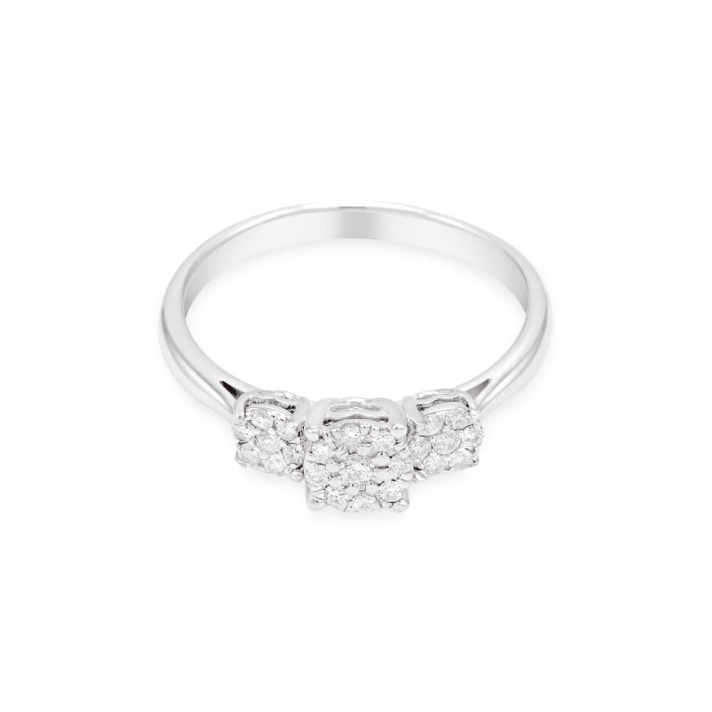 White Gold Solitaire Ring with 23 Diamonds - Image 2