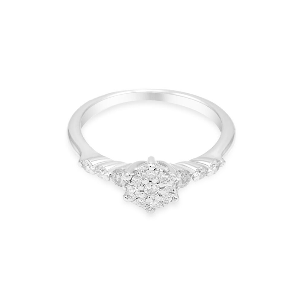 Subtle Brilliance: 18K White Gold Diamond Solitaire Ring - Image 2