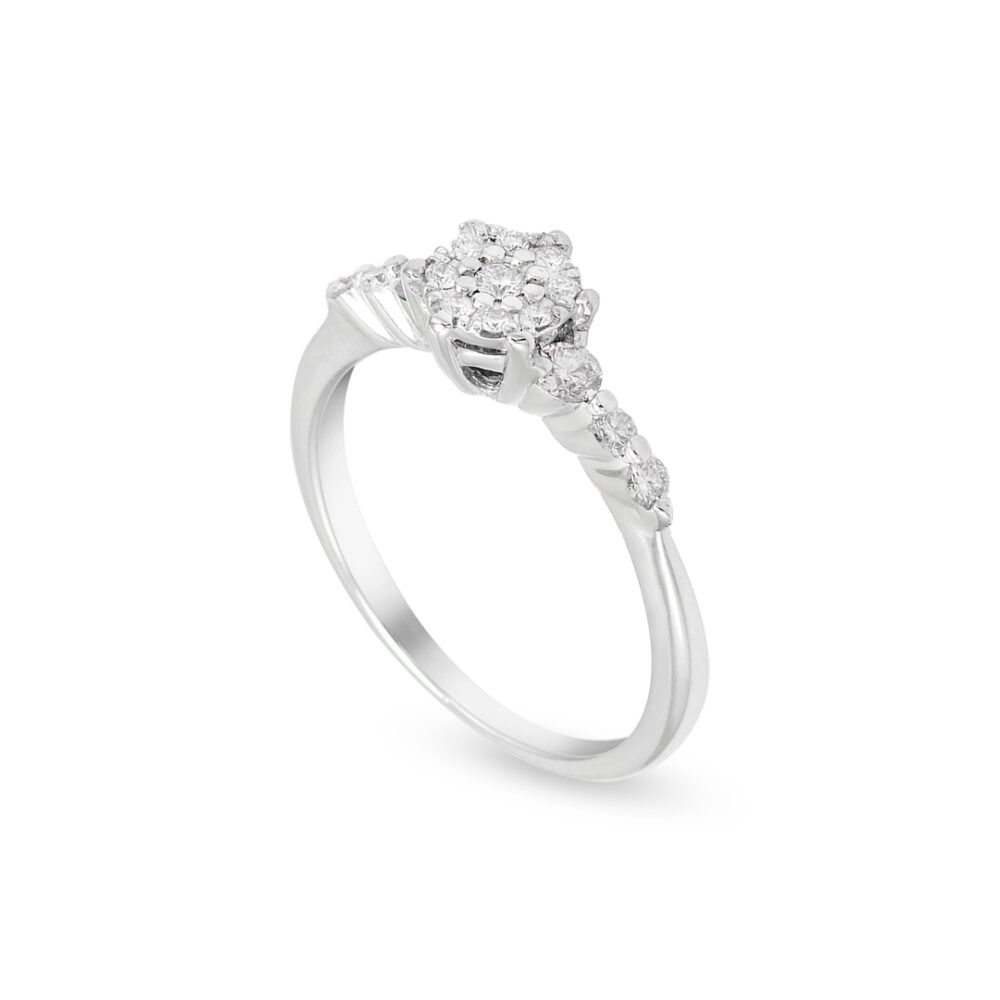 18K White Gold Diamond Solitaire Ring