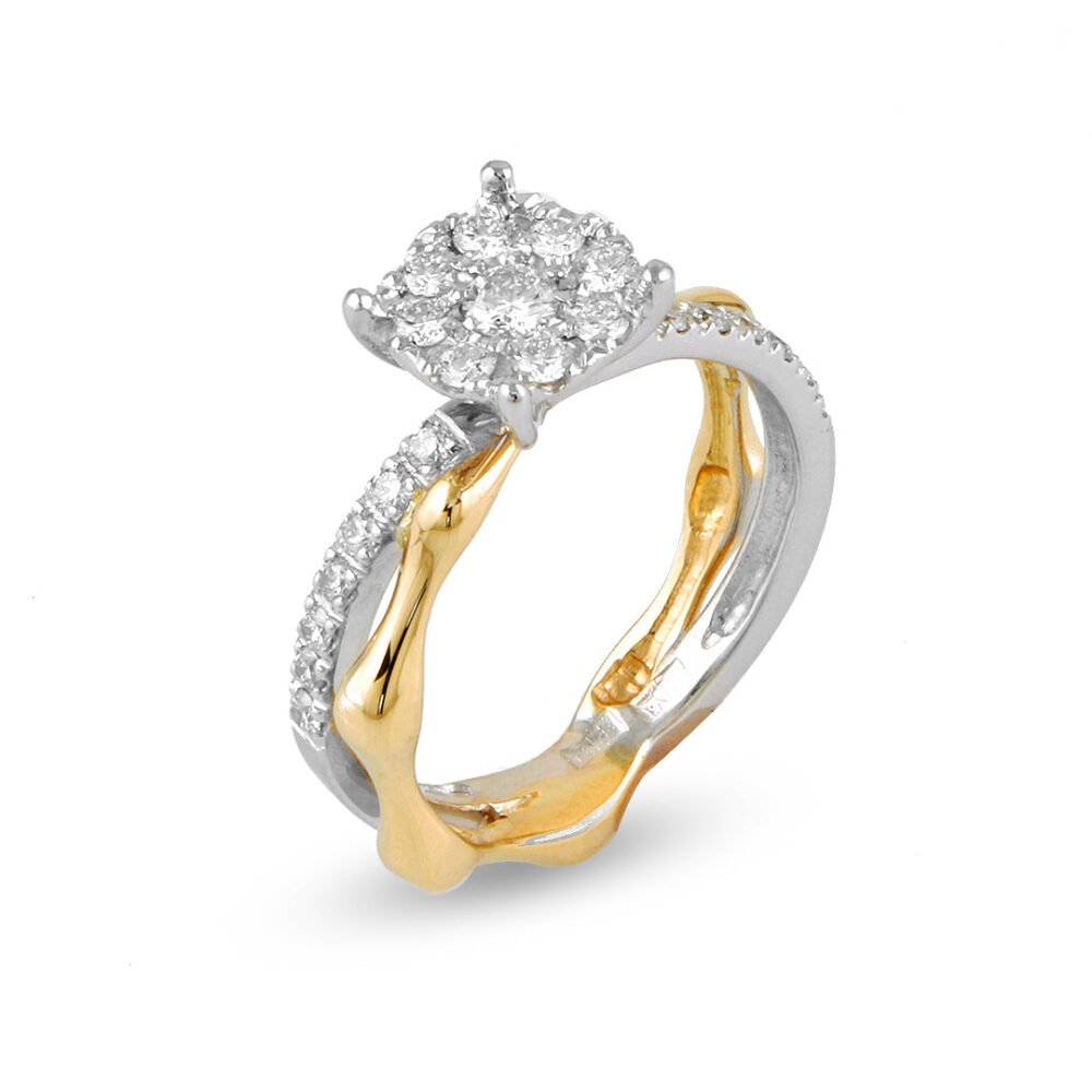 Rose & White Gold Diamond Solitaire