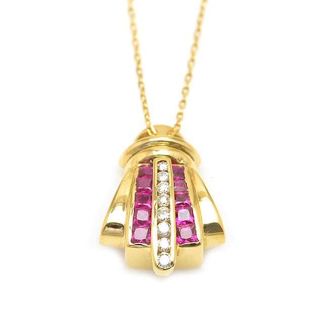 18K Yellow Gold Ruby Pendant