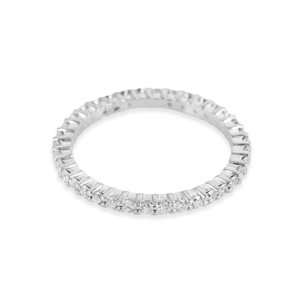 18k White Gold Diamond Band – Elegant & Timeless Brilliance - Image 2