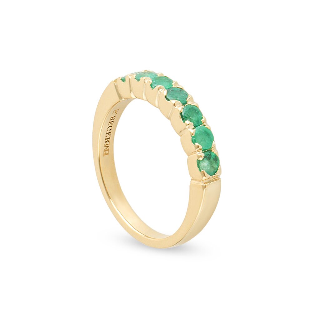 18k Yellow Gold Emerald Band