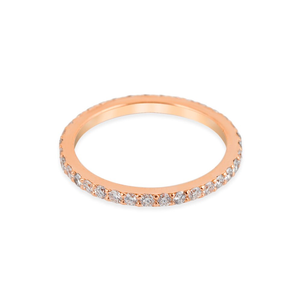 18k Rose Gold Diamond Band – A Symbol of Warmth and Brilliance - Image 2