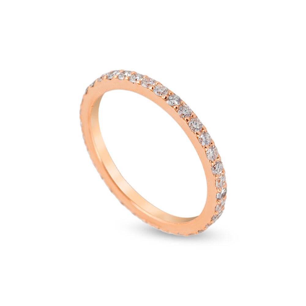 18k rose gold diamond band