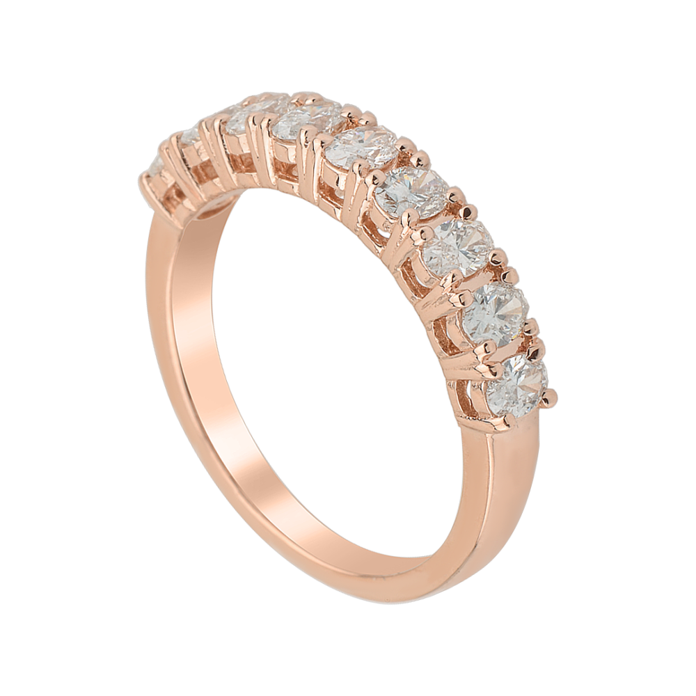 18k Rose Gold Oval Diamond Band