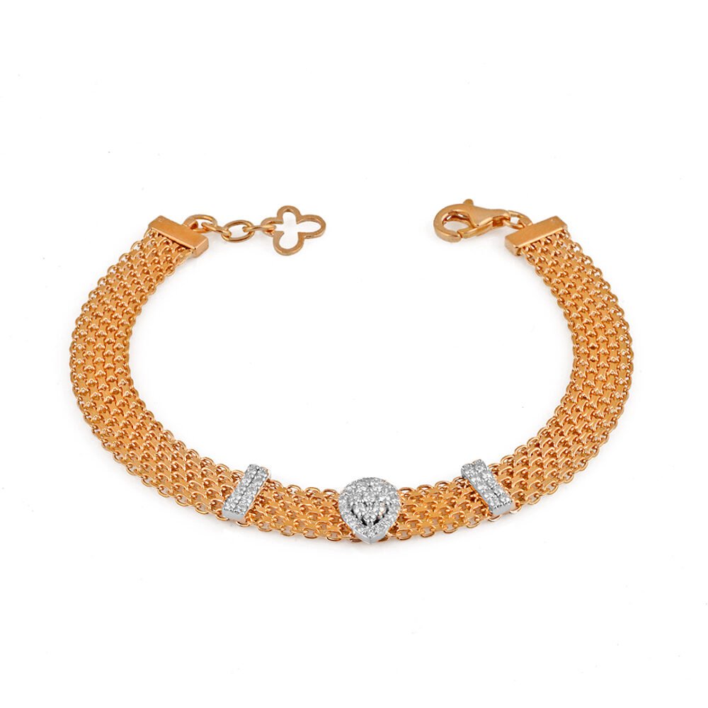 18k rose and white gold diamond bracelet