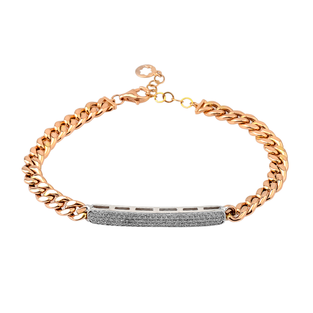 18k rose and white gold diamond bracelet