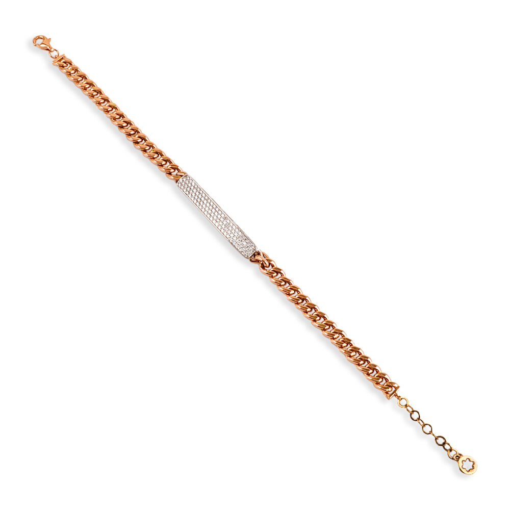 18k Rose and White Gold Diamond Bracelet - Image 3