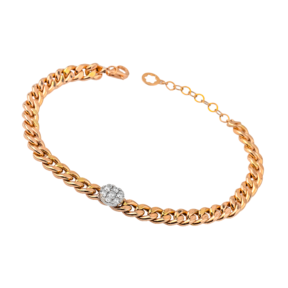 18k rose and white gold diamond bracelet