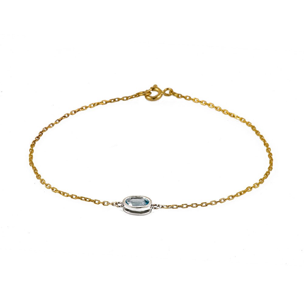 18k gold blue topaz bracelet