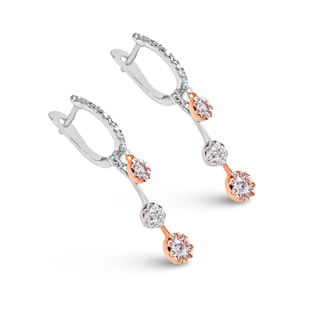 Dual-Tone Brilliance Diamond Earrings - Image 2