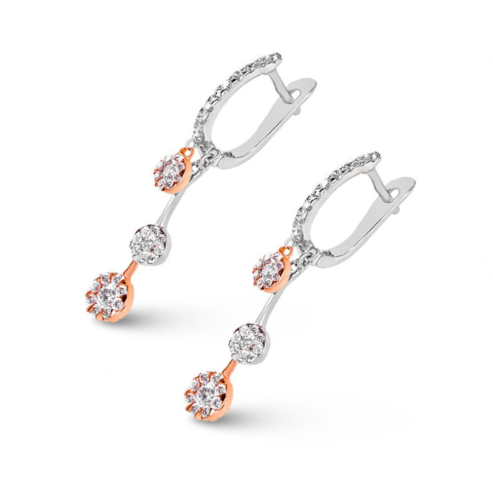 Dual-Tone Brilliance Diamond Earrings - Image 3