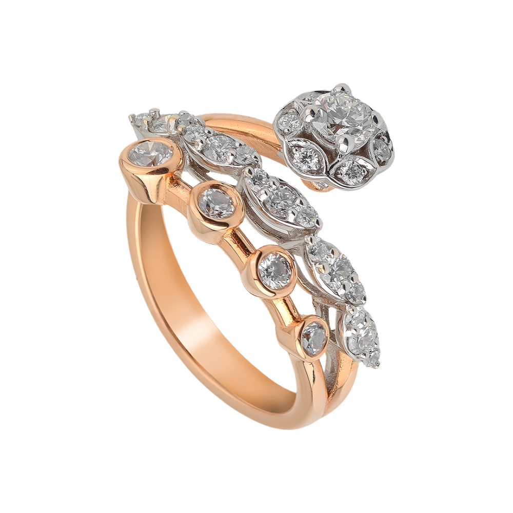 Rose and White Gold Diamond Ring