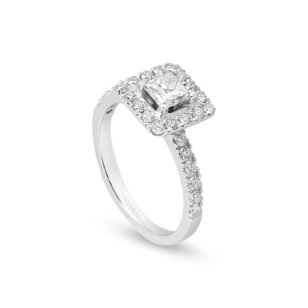 18k White Gold Princess-Cut Diamond Ring