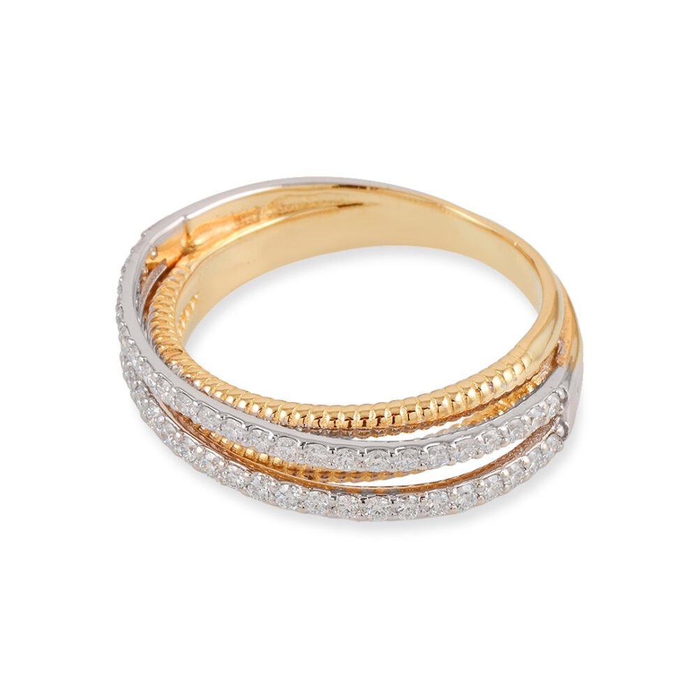 18k Yellow and White Gold Diamond Band – Timeless Brilliance - Image 2