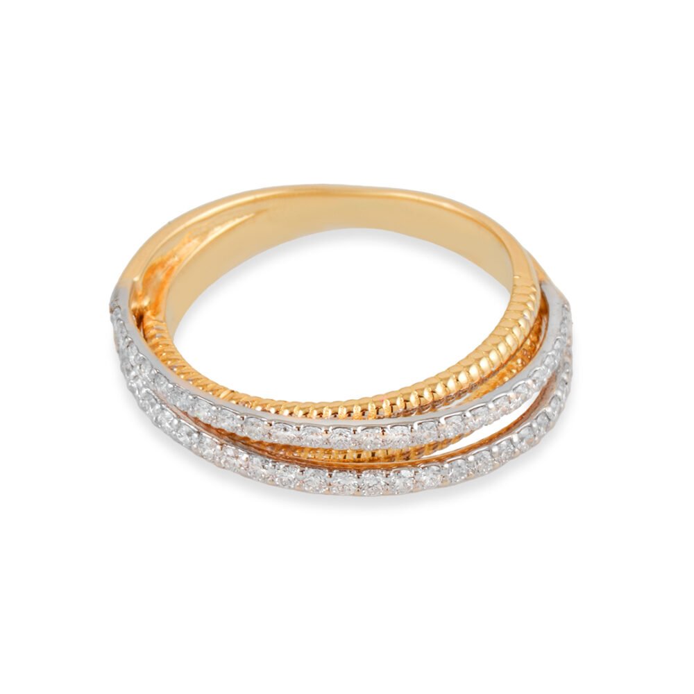 18k Yellow and White Gold Diamond Band – Timeless Brilliance - Image 3