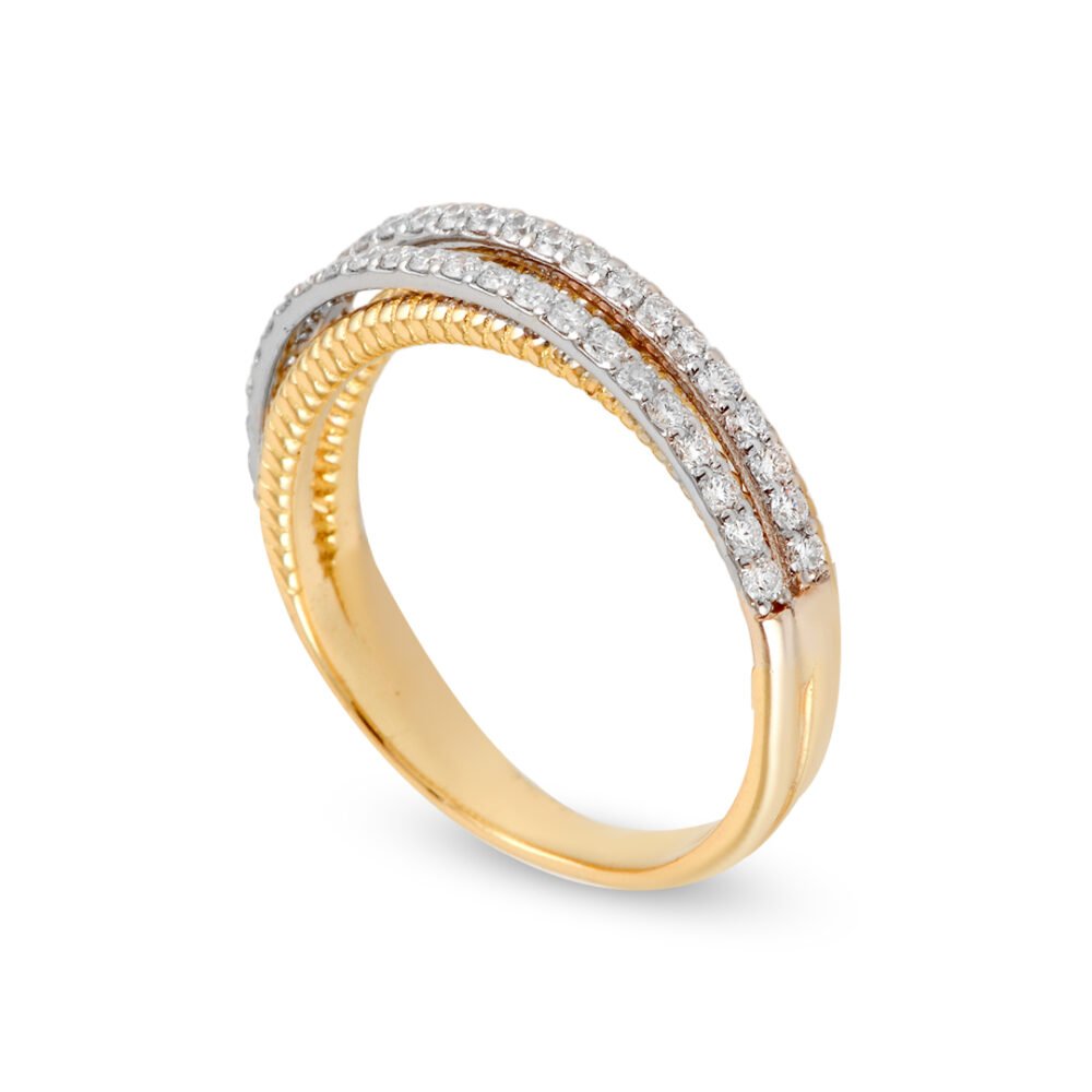 18k Yellow and White Gold Diamond Band