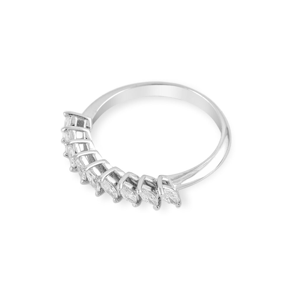 Elegant Marquise 18k White Gold Diamond Band - Image 3
