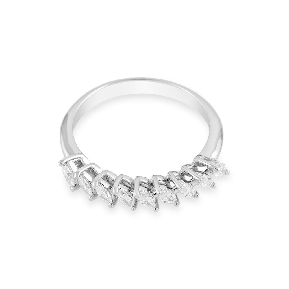 Elegant Marquise 18k White Gold Diamond Band - Image 2