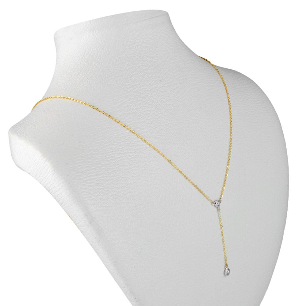 Twin Glow Diamond Necklace in 18K Yellow and White Gold - Image 2