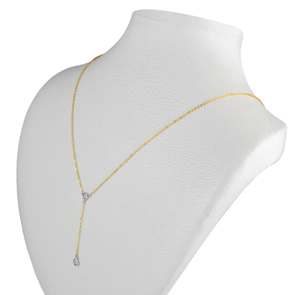 Twin Glow Diamond Necklace in 18K Yellow and White Gold - Image 3