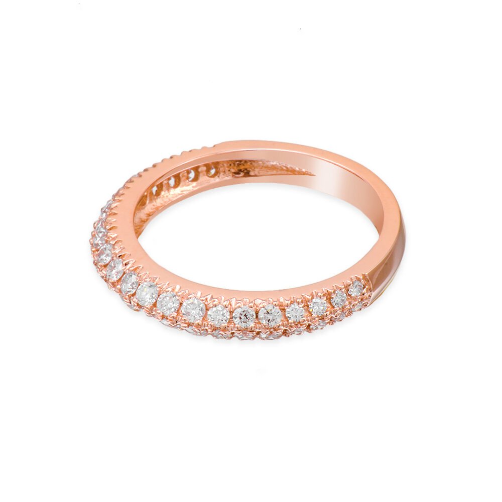 Rose Gold Diamond Band with 44 Round Brilliant Diamonds - Image 3