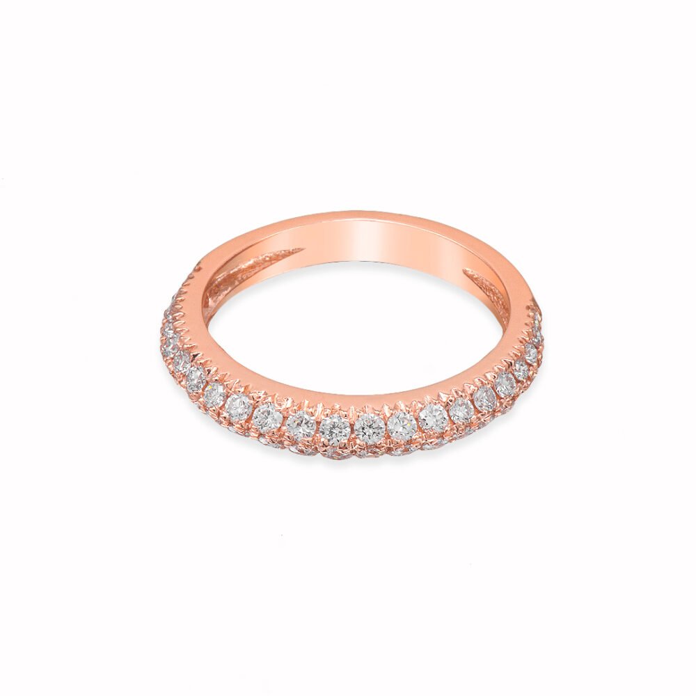 Rose Gold Diamond Band with 44 Round Brilliant Diamonds - Image 2