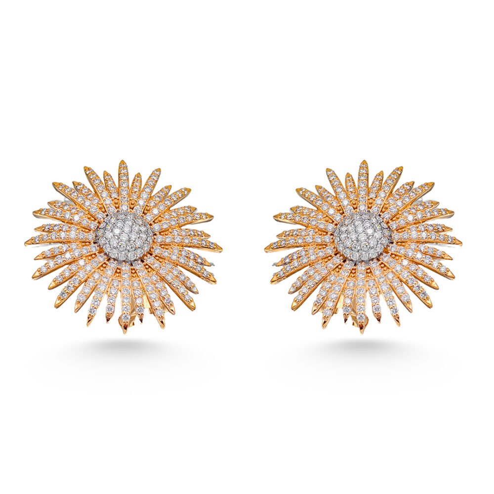 Rose Gold Diamond Statement Earrings