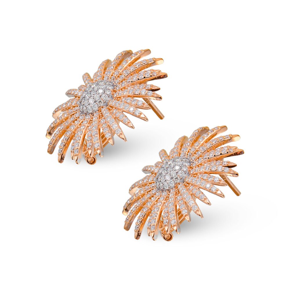 Rose Gold Diamond Statement Earrings - Image 3