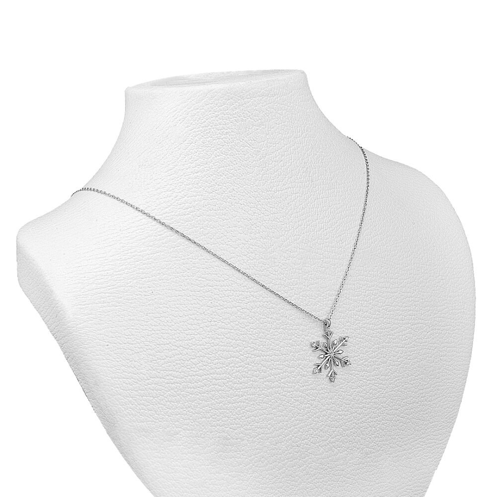 18K White Gold Diamond Necklace with VS1-G Diamonds - Image 2