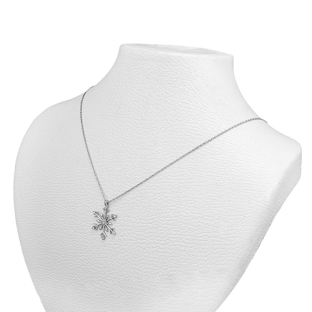 18K White Gold Diamond Necklace with VS1-G Diamonds - Image 3