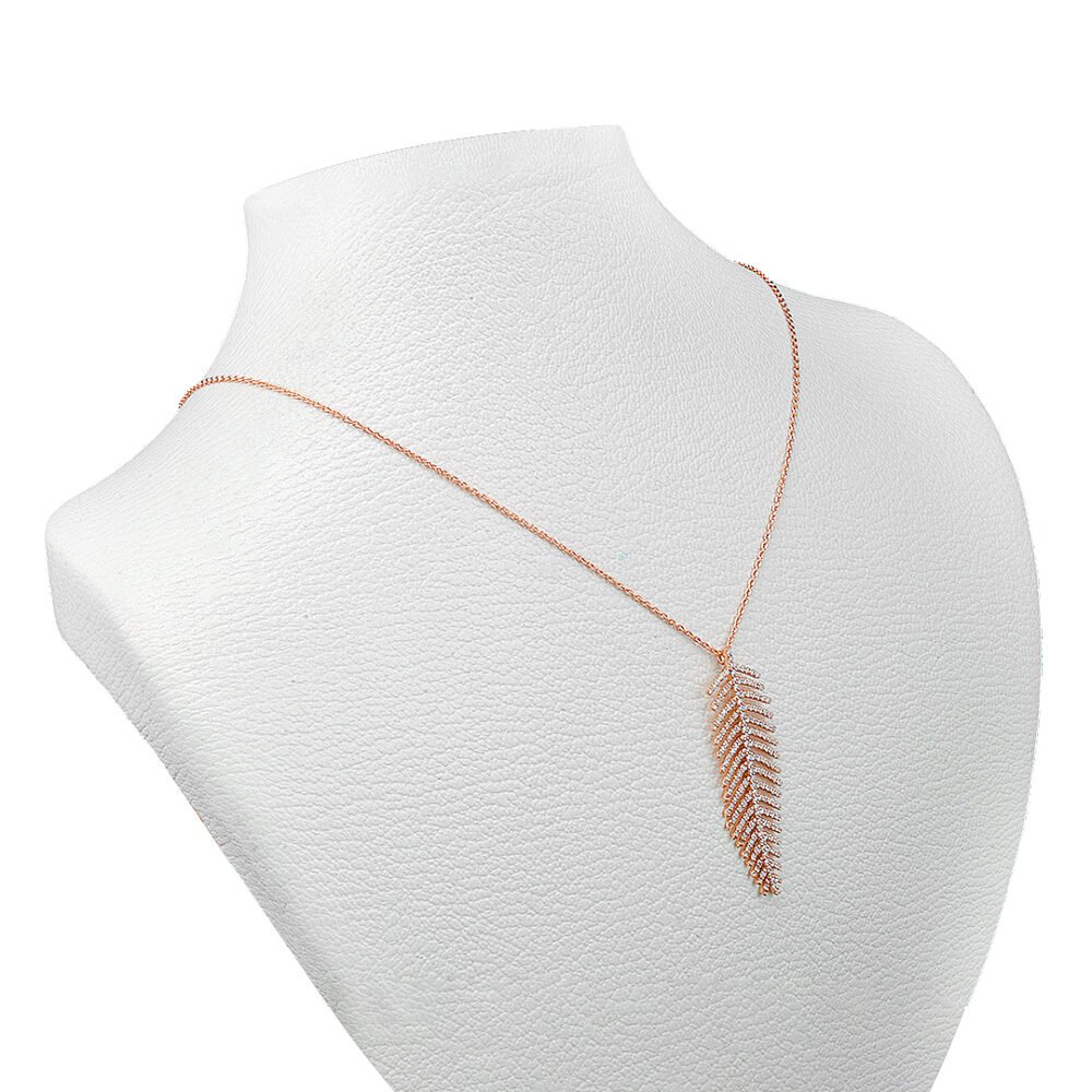 18K Rose Gold Diamond Necklace with VS1-G Diamonds - Image 2