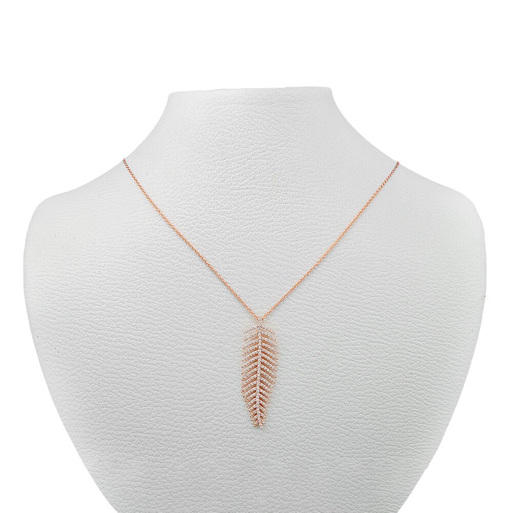 18k rose gold diamond necklace