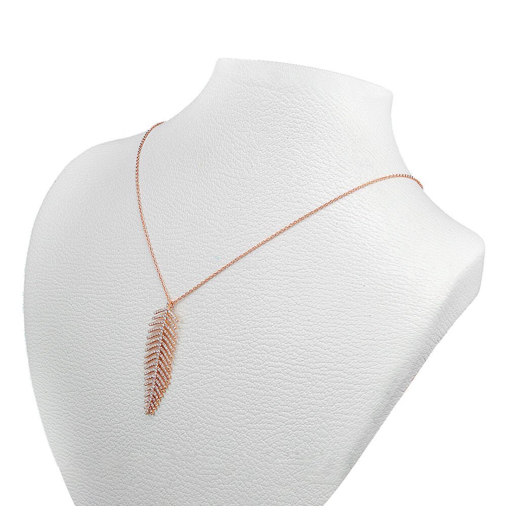 18K Rose Gold Diamond Necklace with VS1-G Diamonds - Image 3