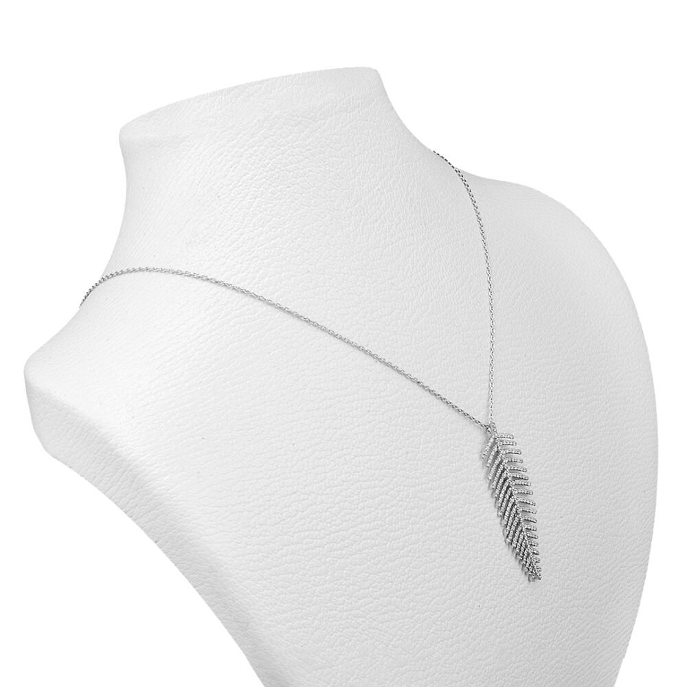 18K White Gold Diamond Necklace with VS1-G Diamonds - Image 2