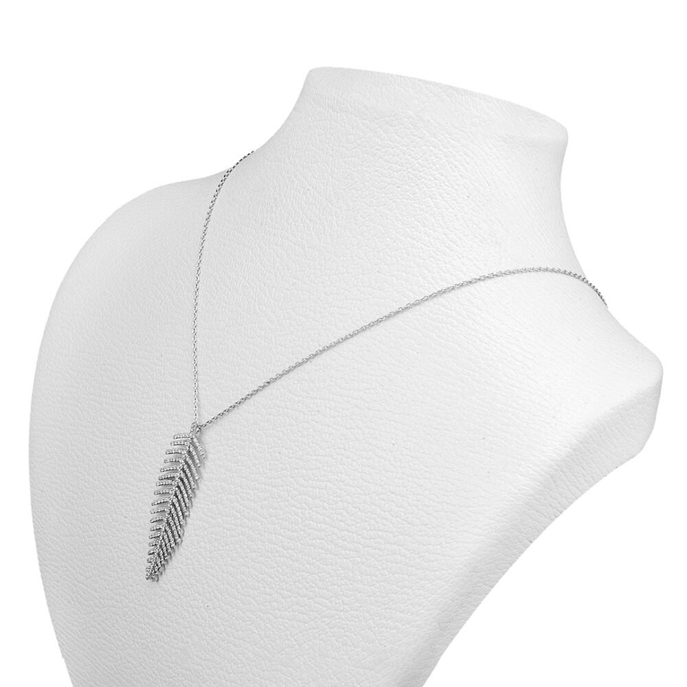 18K White Gold Diamond Necklace with VS1-G Diamonds - Image 3
