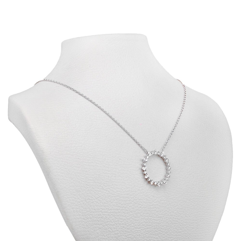18K White Gold Graduated Diamond Necklace with 24 VS1-G Diamonds - Image 2