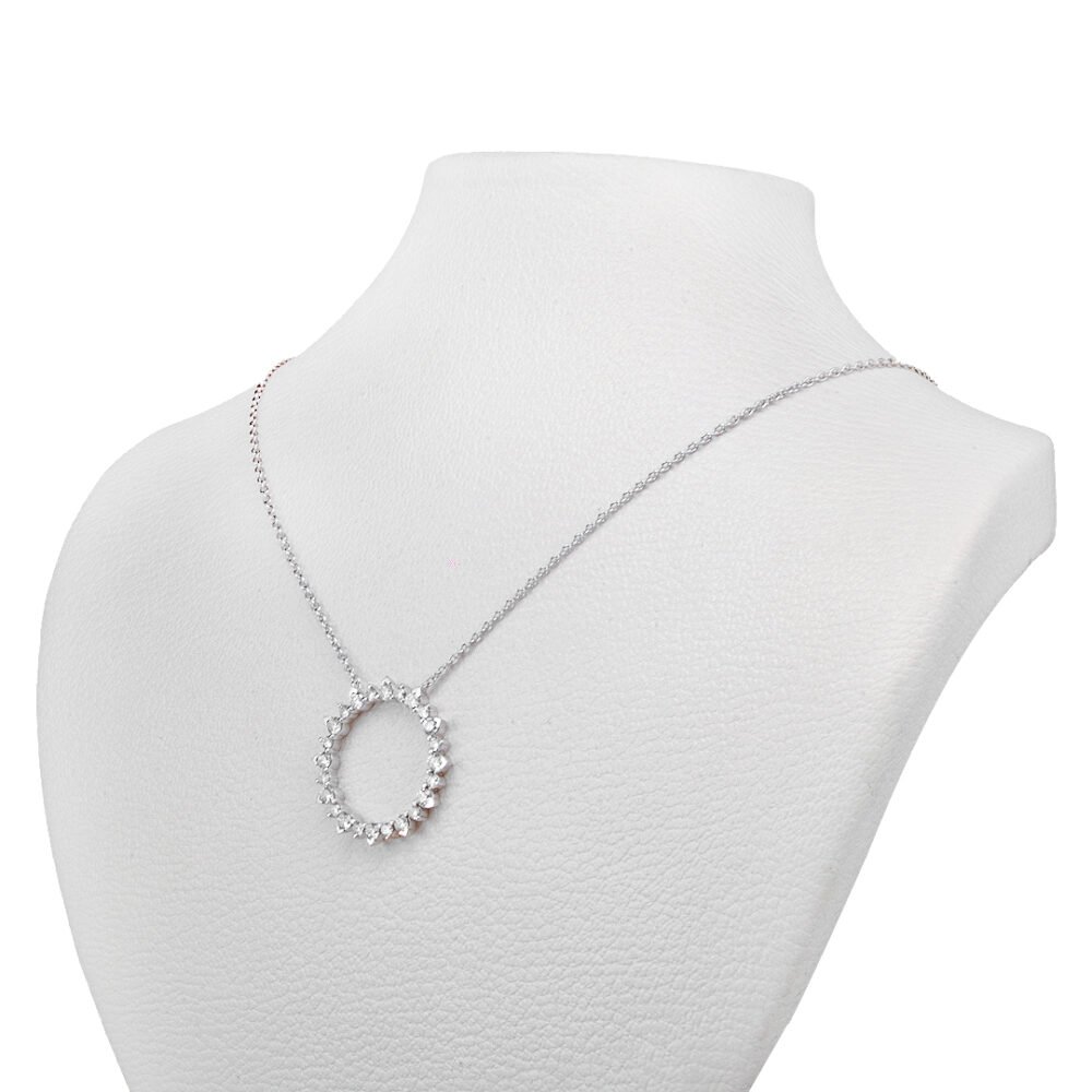 18K White Gold Graduated Diamond Necklace with 24 VS1-G Diamonds - Image 3