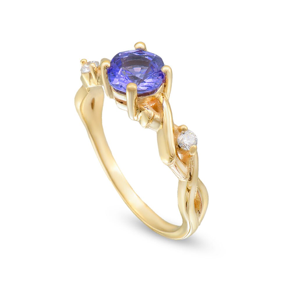 yellow gold sapphire solitaire ring