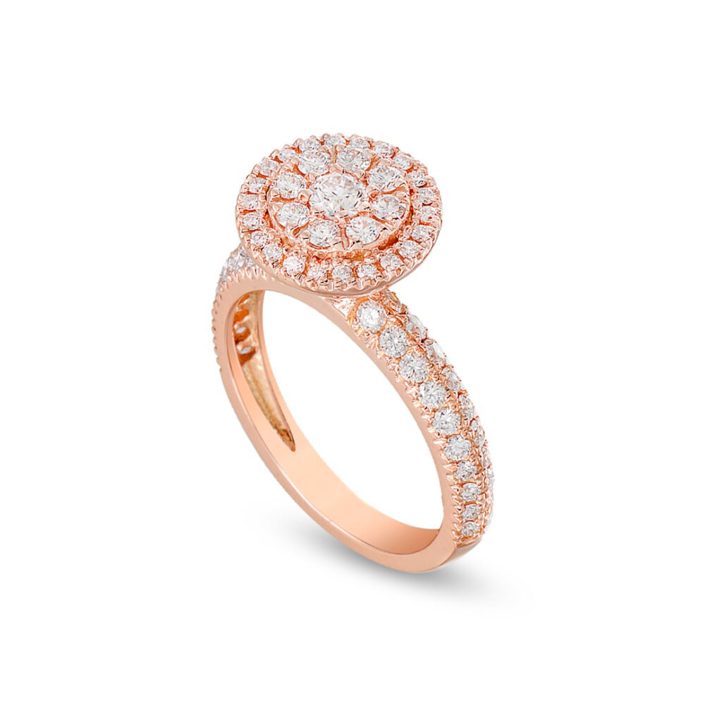 rose gold diamond solitaire ring
